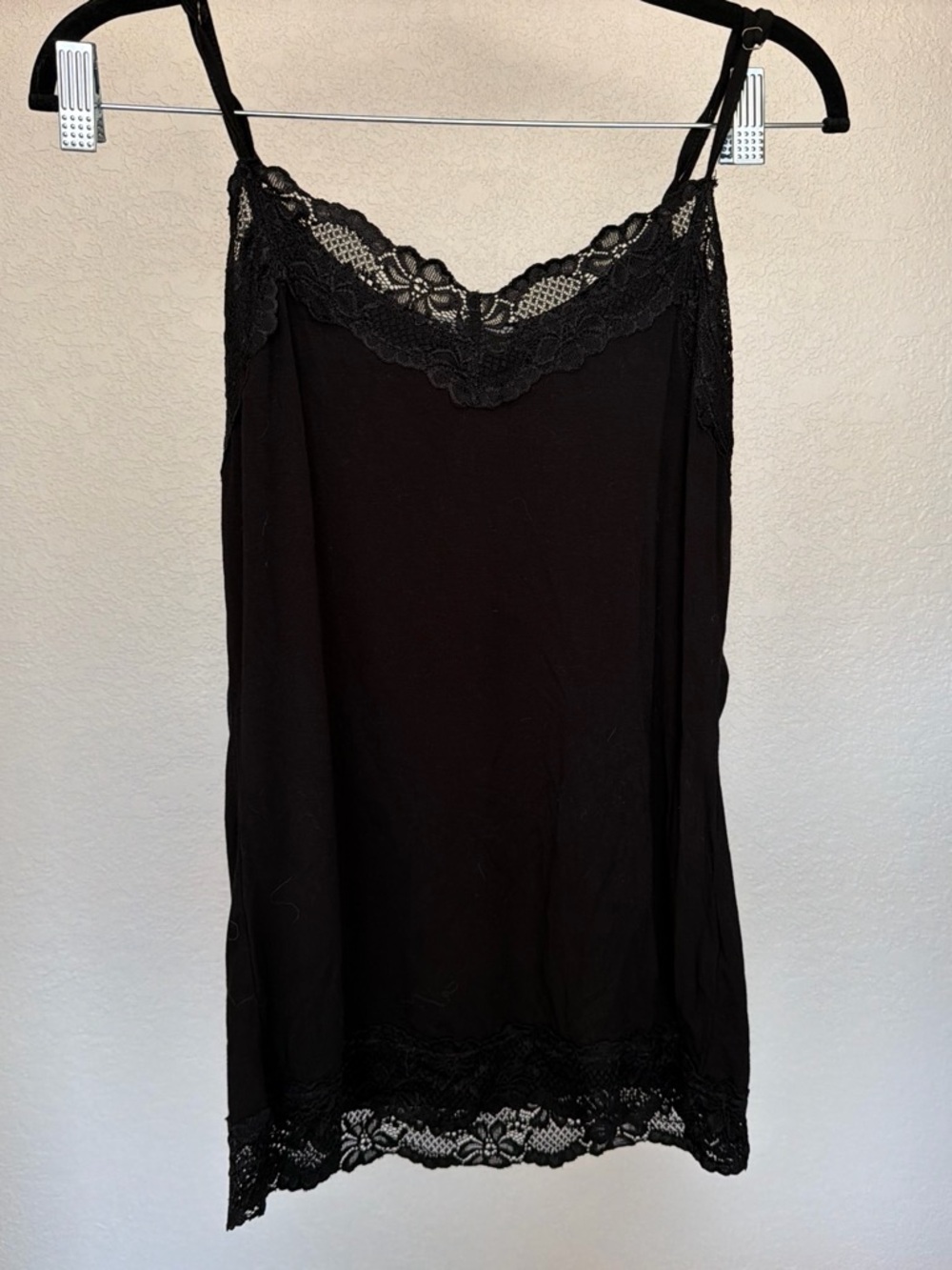 Black Lace-Trim Cami tank- Women's Slip tank